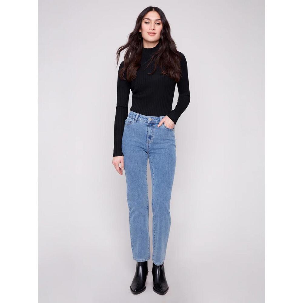 Charlie B Corduroy Straight Leg Pants - Denim